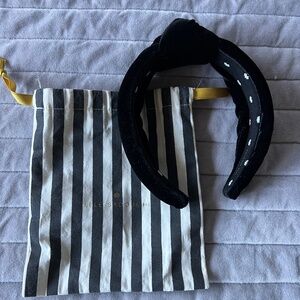 Lele sadoughi black velvet headband